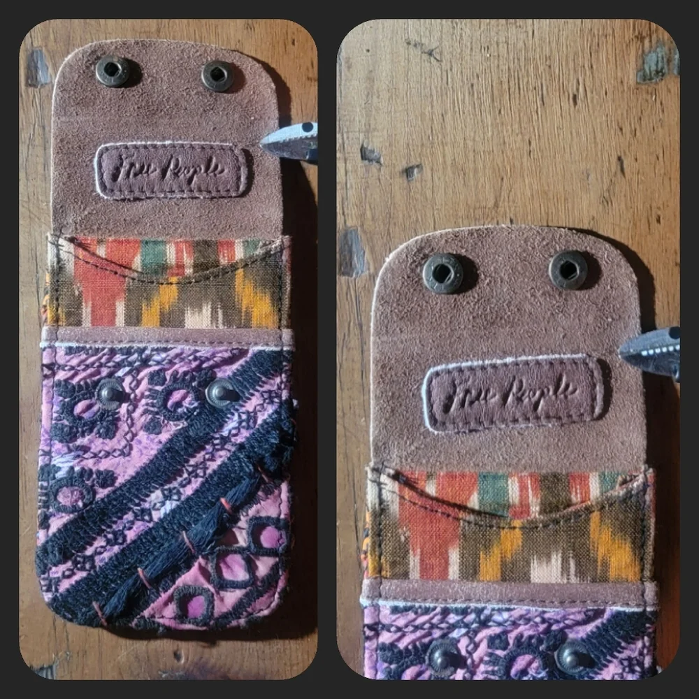 🍄🪬 Free People Boho Embroidered Repurposed vtg banjara hippie Wallet card case